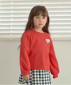 Lycee mine / リセマイン スウェット | 【毛玉バイバイ裏起毛裏毛】ハート刺しゅうボリュームスリーブスウェット