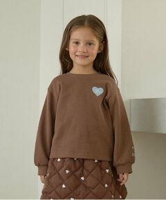 Lycee mine / リセマイン スウェット | 【毛玉バイバイ裏起毛裏毛】ハート刺しゅうボリュームスリーブスウェット