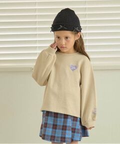 Lycee mine / リセマイン スウェット | 【毛玉バイバイ裏起毛裏毛】ハート刺しゅうボリュームスリーブスウェット