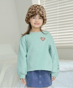 Lycee mine / リセマイン スウェット | 【毛玉バイバイ裏起毛裏毛】ハート刺しゅうボリュームスリーブスウェット