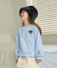 Lycee mine / リセマイン スウェット | 【毛玉バイバイ裏起毛裏毛】ハート刺しゅうボリュームスリーブスウェット