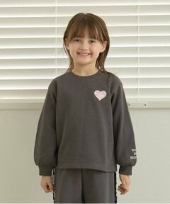 Lycee mine / リセマイン スウェット | 【毛玉バイバイ裏起毛裏毛】ハート刺しゅうボリュームスリーブスウェット