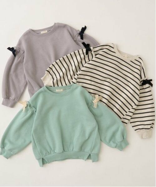 Lycee mine / リセマイン スウェット | 【毛玉バイバイ裏起毛裏毛】アソートリボン付きガーリートップス | 詳細4