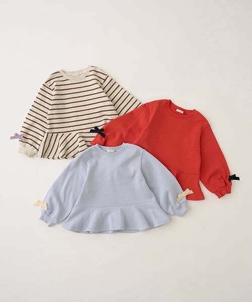 Lycee mine / リセマイン スウェット | 【毛玉バイバイ裏起毛裏毛】アソートリボン付きガーリートップス | 詳細7