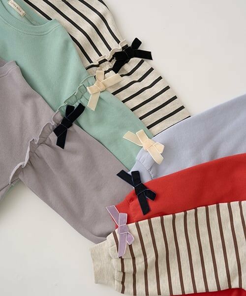 Lycee mine / リセマイン スウェット | 【毛玉バイバイ裏起毛裏毛】アソートリボン付きガーリートップス | 詳細8