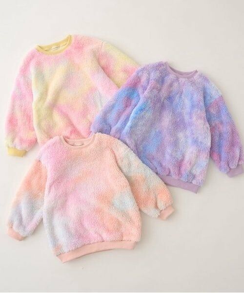 Lycee mine / リセマイン スウェット | 【ふわふわボア】タイダイ染めチュニック丈トップス | 詳細1