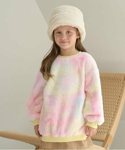 Lycee mine / リセマイン スウェット | 【ふわふわボア】タイダイ染めチュニック丈トップス（クリーム）