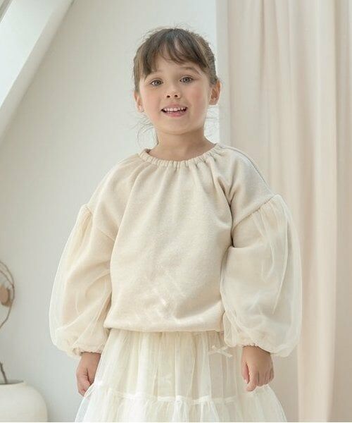 Lycee mine / リセマイン スウェット | 【裏起毛裏毛】ぷっくりシルエットチュール袖プルオーバー（薄ベージュ）