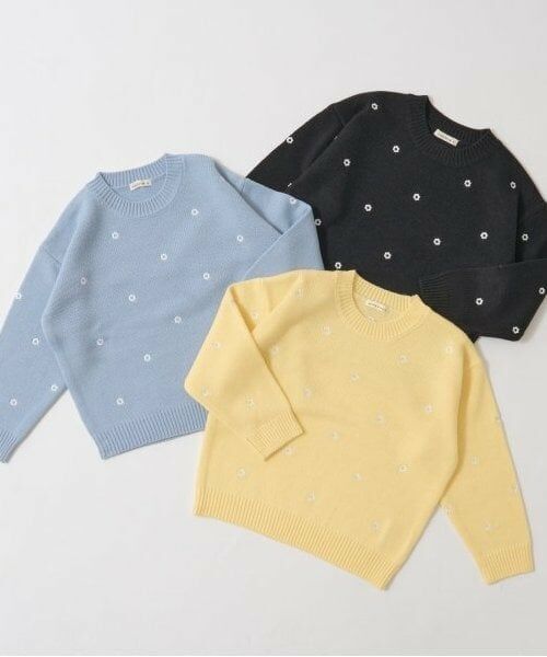 Lycee mine / リセマイン ニット・セーター | ハート&フラワー総柄刺しゅうアソートセーター | 詳細3