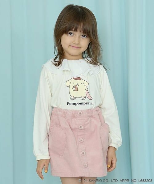 Lycee mine / リセマイン Tシャツ | 【サンリオキャラクターズ】【どちらが前でもOK!】シアー衿付きAラインプリントTシャツ（アイボリー）