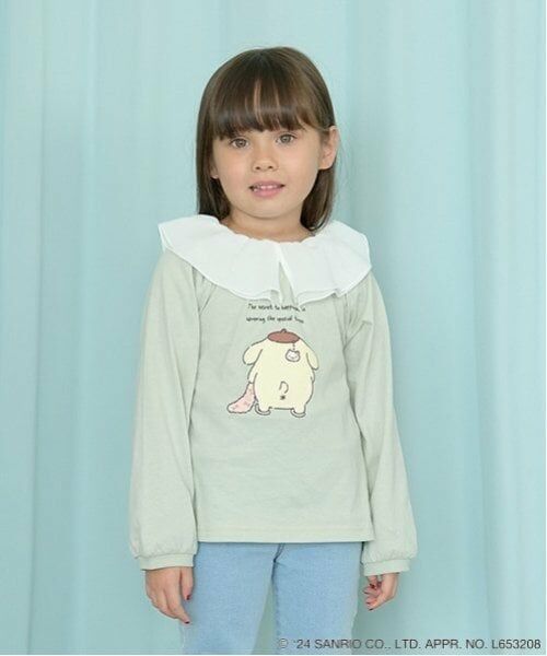 Lycee mine / リセマイン Tシャツ | 【サンリオキャラクターズ】【どちらが前でもOK!】シアー衿付きAラインプリントTシャツ（ミント）