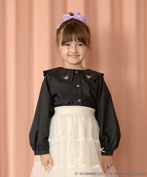 Lycee mine / リセマイン シャツ・ブラウス | 【サンリオキャラクターズ】クロミフリル衿ブラウス&リボンヘアゴムセット（黒）