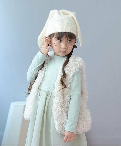 Lycee mine / リセマイン ダウンジャケット・ベスト | 【ふわふわやわらか】ファーベスト（アイボリー）