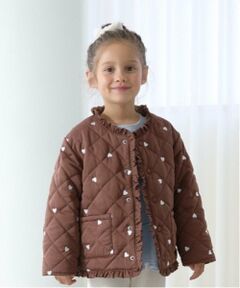 Lycee mine / リセマイン ブルゾン | ノーカラーハート刺しゅうブルゾン