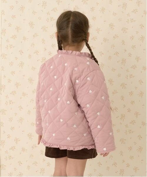 Lycee mine / リセマイン ブルゾン | ノーカラーハート刺しゅうブルゾン | 詳細13