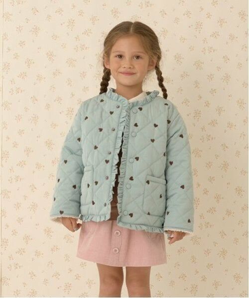 Lycee mine / リセマイン ブルゾン | ノーカラーハート刺しゅうブルゾン | 詳細16