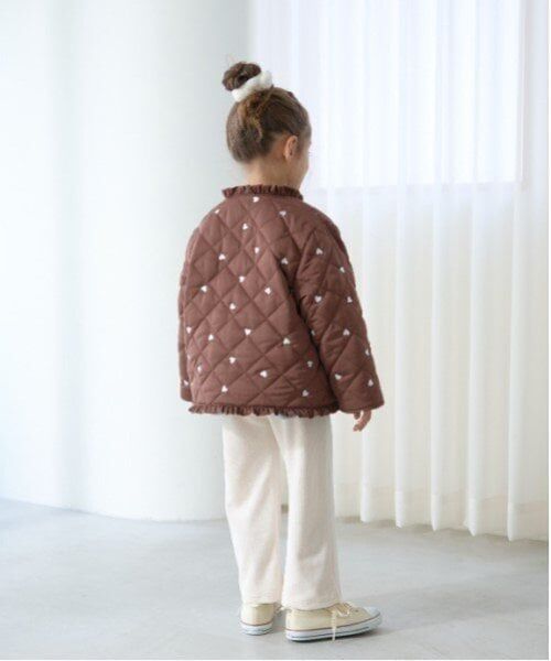 Lycee mine / リセマイン ブルゾン | ノーカラーハート刺しゅうブルゾン | 詳細23