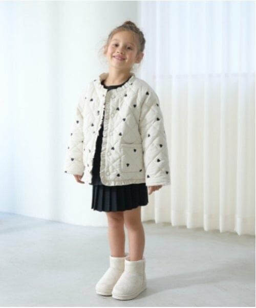 Lycee mine / リセマイン ブルゾン | ノーカラーハート刺しゅうブルゾン | 詳細26