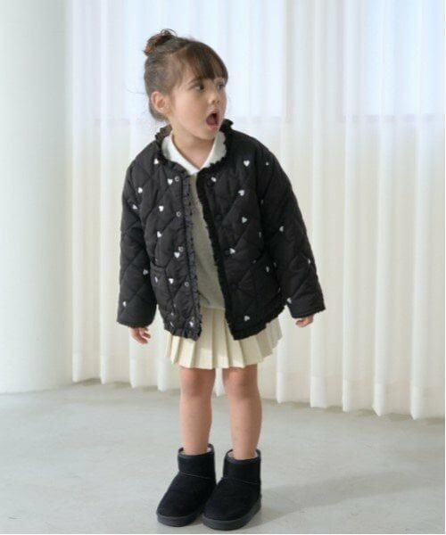 Lycee mine / リセマイン ブルゾン | ノーカラーハート刺しゅうブルゾン | 詳細28