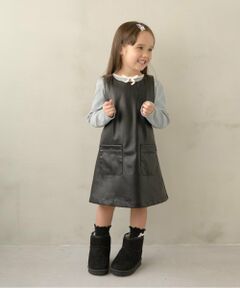 Lycee mine / リセマイン ミニ丈・ひざ丈ワンピース | 【やわらか合皮】ジャンパースカート