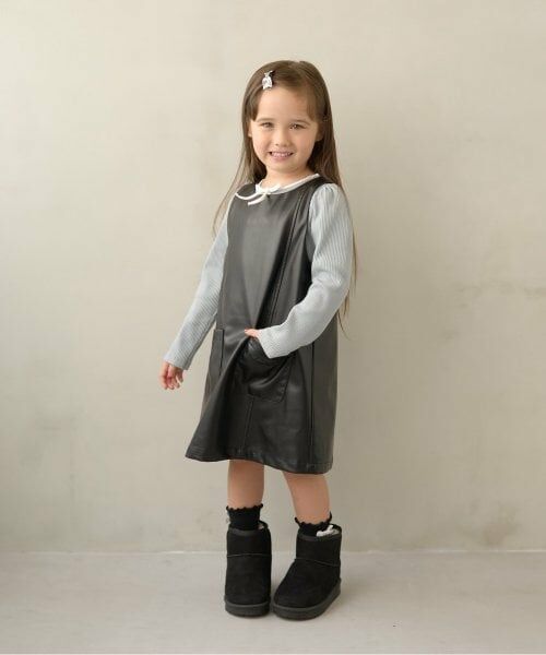 Lycee mine / リセマイン ミニ丈・ひざ丈ワンピース | 【やわらか合皮】ジャンパースカート | 詳細1
