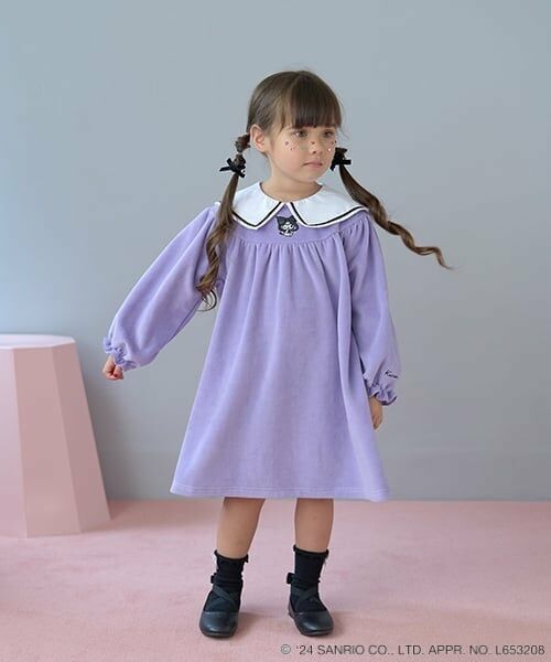 Lycee mine / リセマイン ミニ丈・ひざ丈ワンピース | 【サンリオキャラクターズ】クロミ衿ワンピース（ラベンダー）