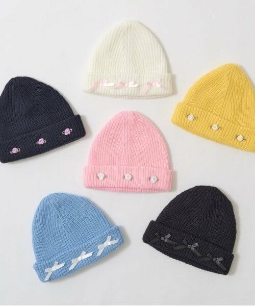 Lycee mine / リセマイン ニットキャップ | リボン・お花アソートニットキャップ | 詳細1