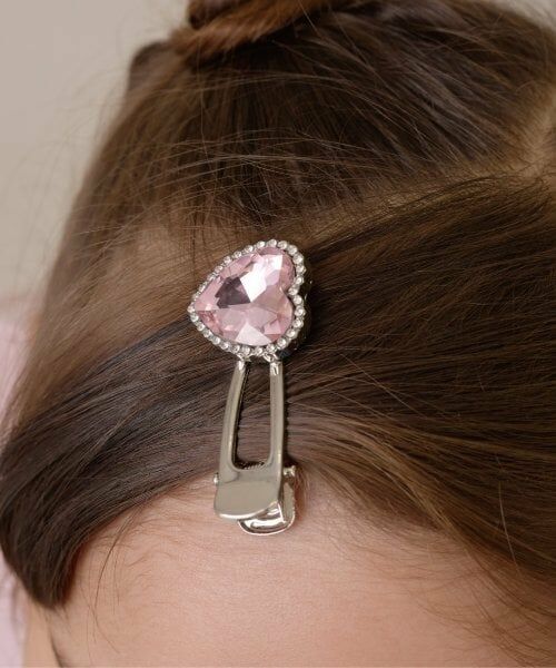 Lycee mine / リセマイン ヘアピン | キラキラハートヘアクリップ（ピンク）