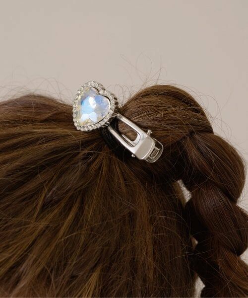 Lycee mine / リセマイン ヘアピン | キラキラハートヘアクリップ（シルバー）