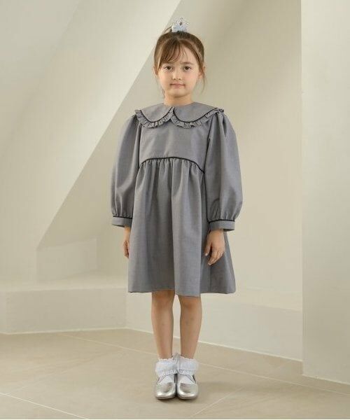 Lycee mine / リセマイン ミニ丈・ひざ丈ワンピース | 【オケージョン】外せる衿付きワンピース（グレー）
