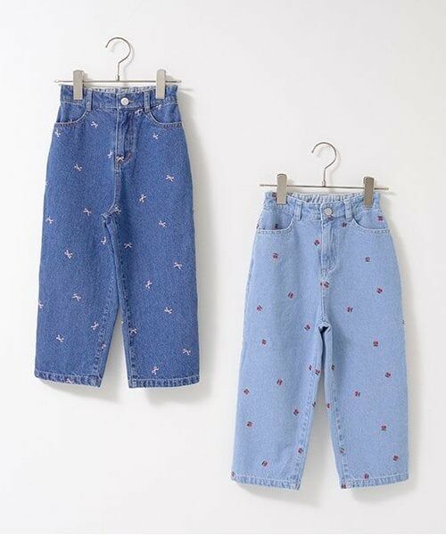 Lycee mine / リセマイン その他パンツ | 【LOVE DENIM】アソート刺しゅう総柄ストレートパンツ | 詳細1
