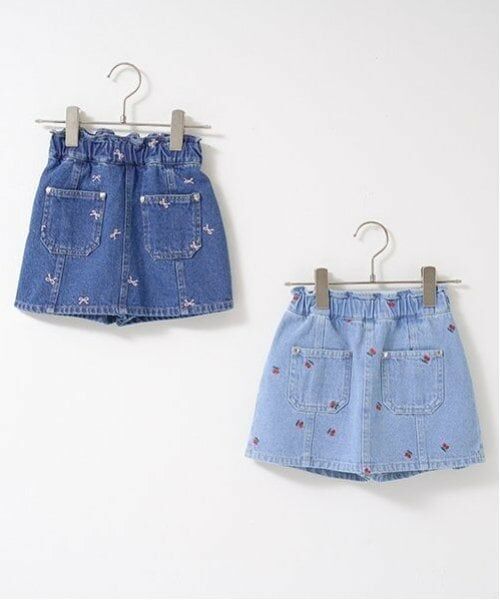 Lycee mine / リセマイン ショート・ハーフ・半端丈パンツ | 【LOVE DENIM】アソート刺しゅう総柄スカパン | 詳細1