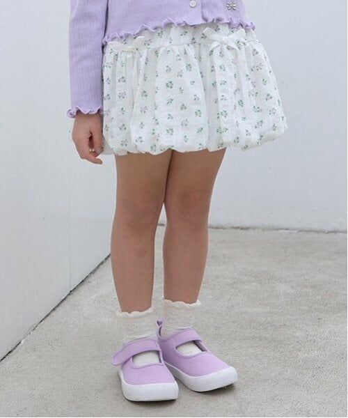 Lycee mine / リセマイン ショート・ハーフ・半端丈パンツ | 【セットアップ可能】リボン付きバルーンスカート（オフホワイト）