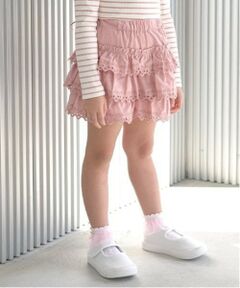 Lycee mine / リセマイン ショート・ハーフ・半端丈パンツ | チェリーコットンレースティアードスカパン