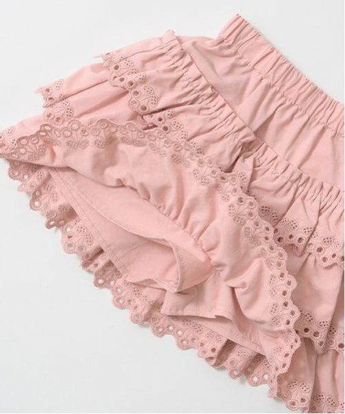 Lycee mine / リセマイン ショート・ハーフ・半端丈パンツ | チェリーコットンレースティアードスカパン | 詳細4