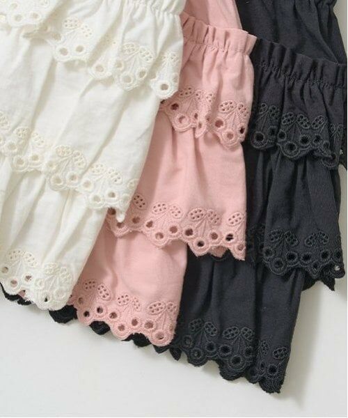 Lycee mine / リセマイン ショート・ハーフ・半端丈パンツ | チェリーコットンレースティアードスカパン | 詳細6