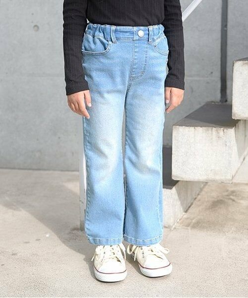 Lycee mine / リセマイン その他パンツ | 【きれいシルエット】しっかりストレッチフレアデニムパンツ(サックス)