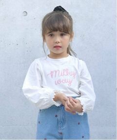 Lycee mine / リセマイン Tシャツ | 【ソフトコットン】ロゴ刺しゅうボリュームスリーブトップス