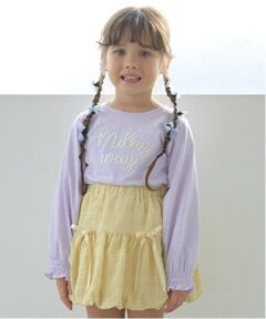 Lycee mine / リセマイン Tシャツ | 【ソフトコットン】ロゴ刺しゅうボリュームスリーブトップス