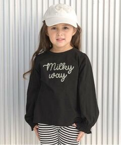 Lycee mine / リセマイン Tシャツ | 【ソフトコットン】ロゴ刺しゅうボリュームスリーブトップス