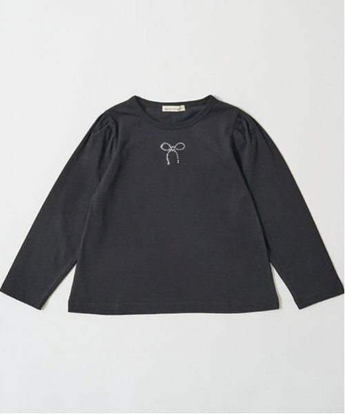 Lycee mine / リセマイン Tシャツ | 【ソフトコットン】アソートラインストーンモチーフパフAラインTシャツ | 詳細3