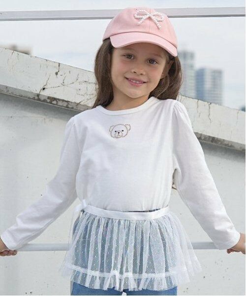 Lycee mine / リセマイン Tシャツ | 【ソフトコットン】アソートラインストーンモチーフパフAラインTシャツ（オフ ホワイト）