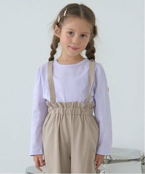 Lycee mine / リセマイン Tシャツ | 【ソフトコットン】アソートラインストーンモチーフパフAラインTシャツ（ラベンダー）