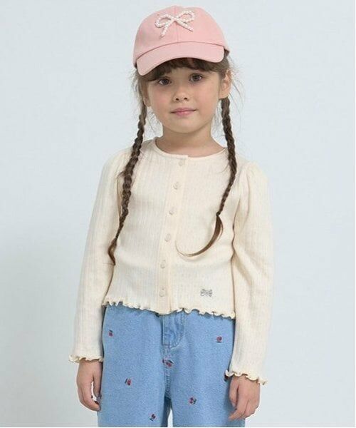 Lycee mine / リセマイン カーディガン・ボレロ | パターンメッシュカーディガン（クリーム）