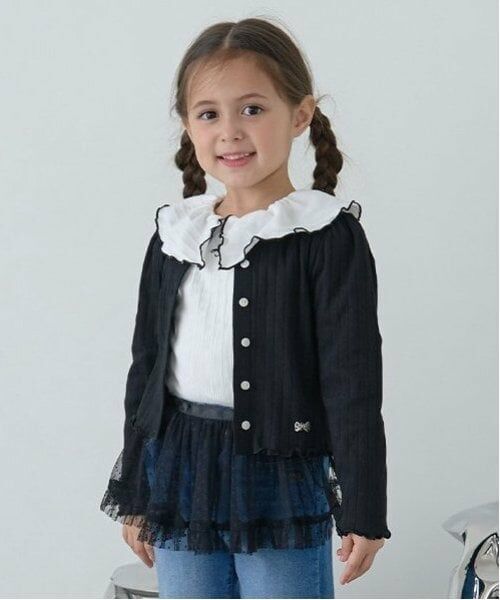 Lycee mine / リセマイン カーディガン・ボレロ | パターンメッシュカーディガン（黒）