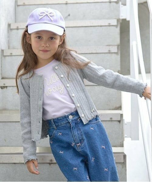 Lycee mine / リセマイン カーディガン・ボレロ | パターンメッシュカーディガン（トップ グレー）