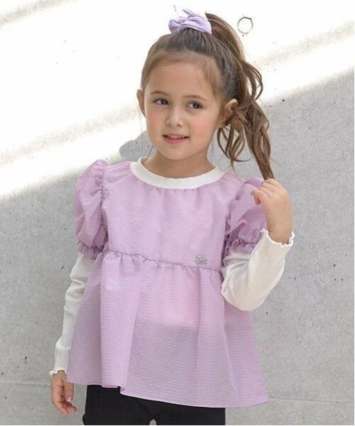 Lycee mine / リセマイン Tシャツ | シアーブラウスドッキングトップス（ライラック）