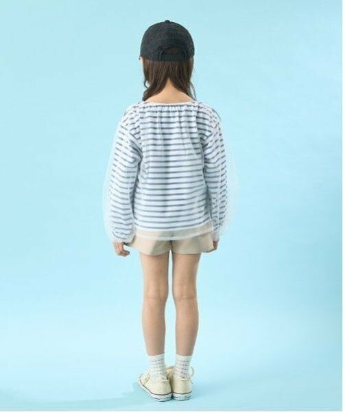 Lycee mine / リセマイン Tシャツ | 【ソフトコットン】チュール重ねボーダーボートネックTシャツ | 詳細11