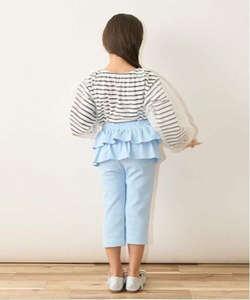 Lycee mine / リセマイン Tシャツ | 【ソフトコットン】チュール重ねボーダーボートネックTシャツ | 詳細16