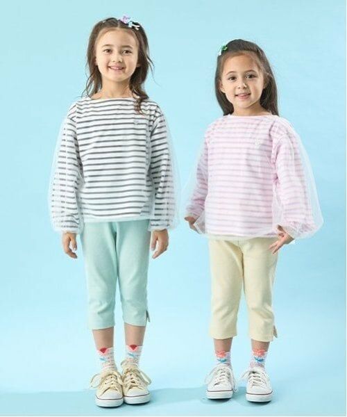 Lycee mine / リセマイン Tシャツ | 【ソフトコットン】チュール重ねボーダーボートネックTシャツ | 詳細17